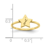 10KY Initial Star Signet Ring-WBC-10XNR116Y