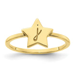 10KY Initial Star Signet Ring-WBC-10XNR116Y