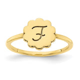 10KY Initial Flower Signet Ring-WBC-10XNR118Y