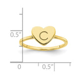 10KY Initial Heart Signet Ring-WBC-10XNR124Y