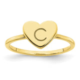 10KY Initial Heart Signet Ring-WBC-10XNR124Y