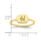 10KY Initial Octagon Signet Ring-WBC-10XNR126Y