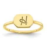 10KY Initial Octagon Signet Ring-WBC-10XNR126Y