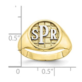 10KY Polished Monogram Signet Ring-WBC-10XNR45Y