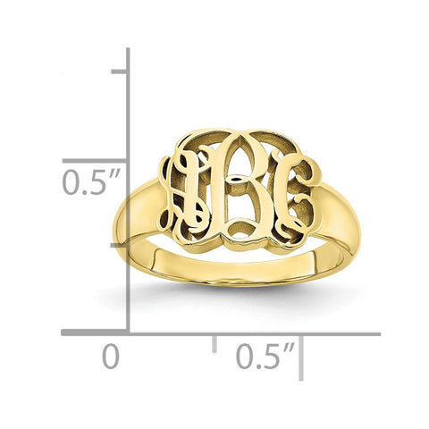 10KY Monogram Signet Ring-WBC-10XNR51Y