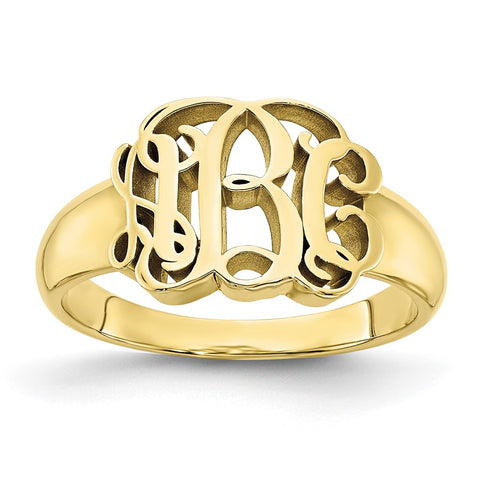 10KY Monogram Signet Ring-WBC-10XNR51Y