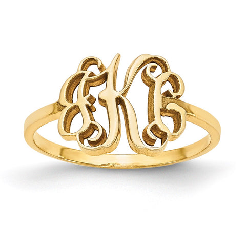 10KY Polished Monogram Ring-WBC-10XNR71Y