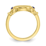 10K Fancy Initial with Crsytal Birthstones Ring-WBC-10XNR84Y