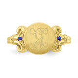 10K Fancy Initial with Crsytal Birthstones Ring-WBC-10XNR84Y