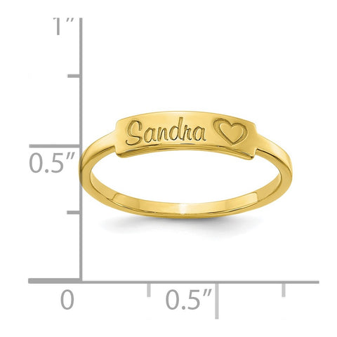 10K Personalized Name Bar Ring-WBC-10XNR89Y