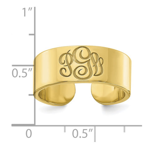 10KY Polished Cigar Style Monogram Ring-WBC-10XNR92Y