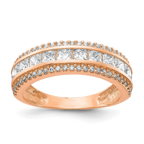 10K Tiara Collection Rose Gold Polished CZ Ring-WBC-10YC378R