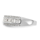 10K Tiara Collection White Gold Polished CZ Ring-WBC-10YC378W