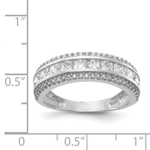 10K Tiara Collection White Gold Polished CZ Ring-WBC-10YC378W