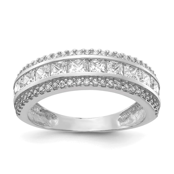 10K Tiara Collection White Gold Polished CZ Ring-WBC-10YC378W