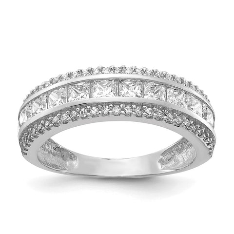 10K Tiara Collection White Gold Polished CZ Ring-WBC-10YC378W