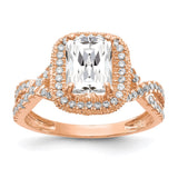 10K Tiara Collection Rose Gold Polished CZ Ring-WBC-10YC382R