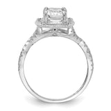 10K Tiara Collection White Gold Polished CZ Ring-WBC-10YC382W