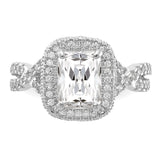 10K Tiara Collection White Gold Polished CZ Ring-WBC-10YC382W