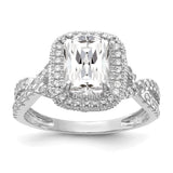 10K Tiara Collection White Gold Polished CZ Ring-WBC-10YC382W