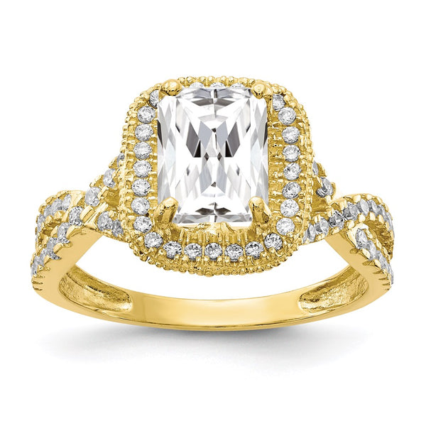 10K Tiara Collection Polished CZ Ring-WBC-10YC382