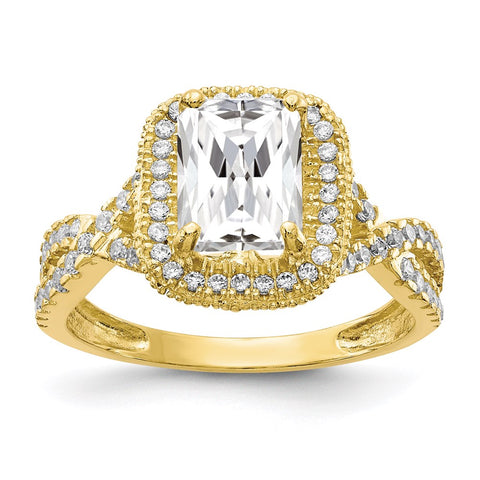 10K Tiara Collection Polished CZ Ring-WBC-10YC382