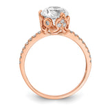 10K Tiara Collection Rose Gold Polished CZ Ring-WBC-10YC385R