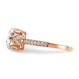 10K Tiara Collection Rose Gold Polished CZ Ring-WBC-10YC385R