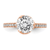 10K Tiara Collection Rose Gold Polished CZ Ring-WBC-10YC385R