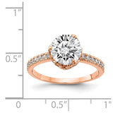 10K Tiara Collection Rose Gold Polished CZ Ring-WBC-10YC385R