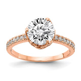 10K Tiara Collection Rose Gold Polished CZ Ring-WBC-10YC385R