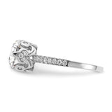 10K Tiara Collection White Gold Polished CZ Ring-WBC-10YC385W