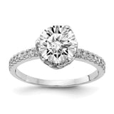 10K Tiara Collection White Gold Polished CZ Ring-WBC-10YC385W