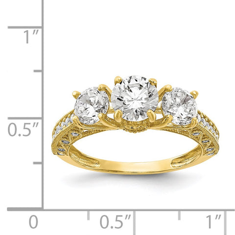 10K Tiara Collection Polished CZ Ring-WBC-10YC388