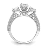 10K Tiara Collection White Gold Polished CZ Ring-WBC-10YC388W