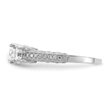 10K Tiara Collection White Gold Polished CZ Ring-WBC-10YC388W