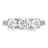 10K Tiara Collection White Gold Polished CZ Ring-WBC-10YC388W