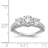 10K Tiara Collection White Gold Polished CZ Ring-WBC-10YC388W