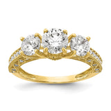 10K Tiara Collection Polished CZ Ring-WBC-10YC388