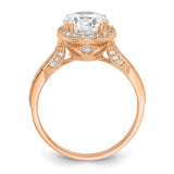 10K Tiara Collection Rose Gold Polished CZ Ring-WBC-10YC391R