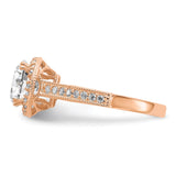 10K Tiara Collection Rose Gold Polished CZ Ring-WBC-10YC391R