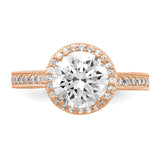 10K Tiara Collection Rose Gold Polished CZ Ring-WBC-10YC391R