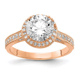 10K Tiara Collection Rose Gold Polished CZ Ring-WBC-10YC391R