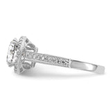 10K Tiara Collection White Gold Polished CZ Ring-WBC-10YC391W