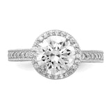 10K Tiara Collection White Gold Polished CZ Ring-WBC-10YC391W