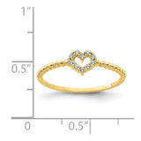 10K Heart CZ Ring-WBC-10YC403