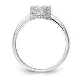 10k Tiara Collection White Gold Polished CZ Ring-WBC-10YC417W