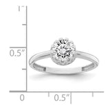 10k Tiara Collection White Gold Polished CZ Ring-WBC-10YC417W