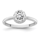 10k Tiara Collection White Gold Polished CZ Ring-WBC-10YC417W