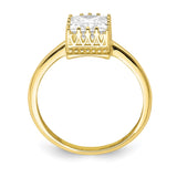 10k Tiara Collection Polished Square CZ Ring-WBC-10YC418